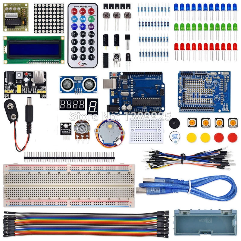 Горячая Распродажа Самый полный стартовый набор для Arduino R3 с учебником/1602 lcd/R3 плата/резистор