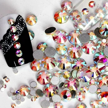 

1440 pcs/Pack SS3 - SS10 Nail Art Decorations Rhinestones For 3d Charm Glass Flatback Non Hotfix DIY Nails Decorations