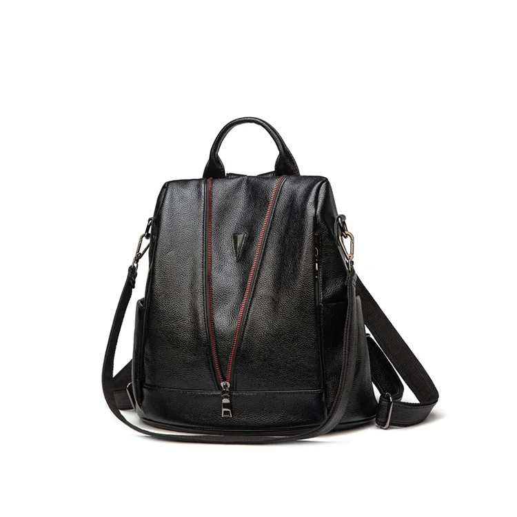 

Backpack Women's Korean-style New Style Versatile Dual Purpose-Style Soft Leather School Bag Women's Backpack WOMEN'S Bag