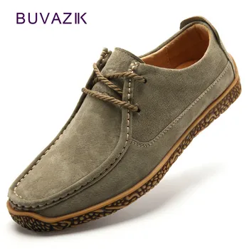 

Quality Cow Suede Men Loafers 2019 New Breathable Men's Casual Leather Shoes Men Flats Shoes Rubber Walking Shoe Fashion