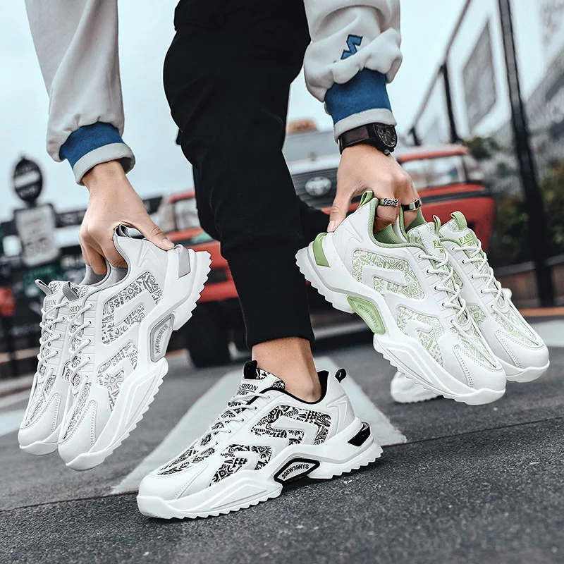 

Trend ins color matching sports old shoes spring 2021 new Korean fashion thick-soled casual men's shoes