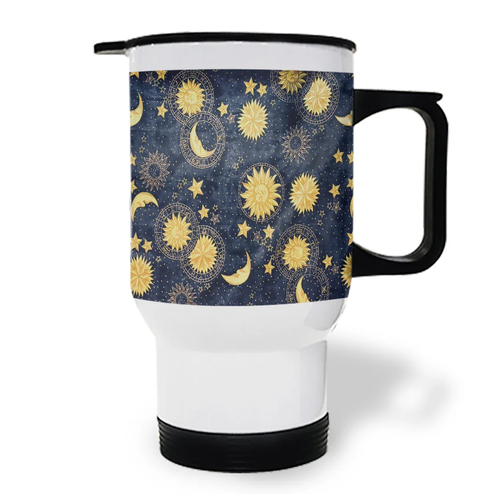 Кружка для кофе Sun Moon Planet Universe Sky, непроливающаяся кружка для кофе, кружка для путешествий из нержавеющей стали, стакан для кофе, непроливающаяся, изолированная