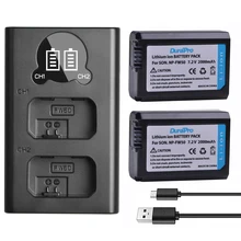 Ensemble de chargeur de batterie Li-ion, 2x2000mAh, NP FW50, pour appareil photo Sony A6000 NP-FW50 NEX-7 NEX-5N NEX-F3 Alpha 7R II