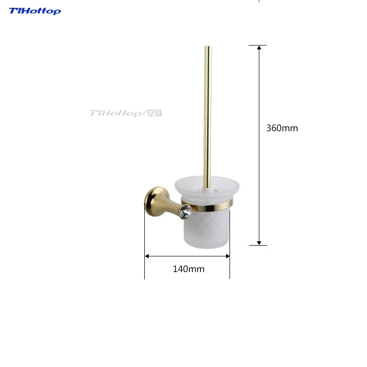 Tlhottop держатель для туалетной щетки аксессуары для ванной комнаты WC щетка с длинной ручкой для унитаза цинковый сплав золотой YJ-8062