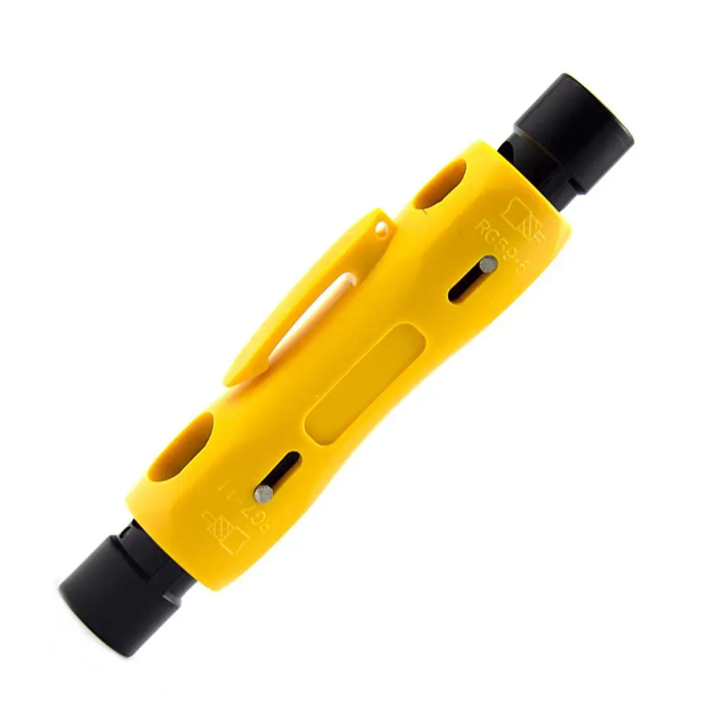 

RG58/59/6/11 Coxaial Cable Stripper Wire Cutter Yellow Coax Stripping Tool