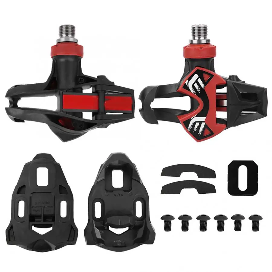 

Self-Locking Bike Pedal With Bike Cleat Aluminum Alloy Bike Pedal Hollow Shaft Adjustable Foot Pedals Bicycle Parts