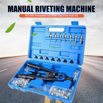 

110pcs Manual Riveting Machine Tool M3-M8 Threaded Nut Hand Insert Riveter