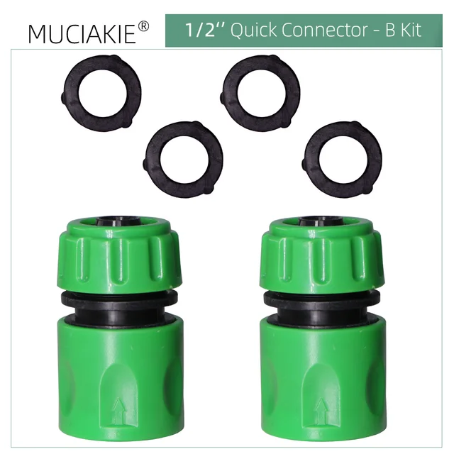 Muciakie Garden Víztögzés Abs Gyors Csatlakozók 1/2 ' Csőcsatlakozó Adapter Ízületi Hosszabbító Készlet Az Öntözési Autó Mosásához - Image 3