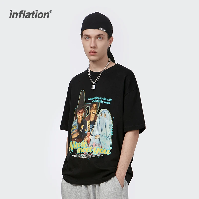 INFLATION Harajuku Vintage T shirts Men 