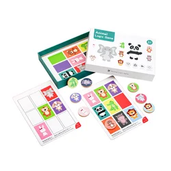 Brinquedos de madeira para crianças schulte jogo de lógica animal treinamento concentração melhoria memória brinquedo educativo conjunto