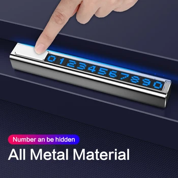 

Car Accessorie Interior Temporary Car Parking Card Telephone Number Card Notification Hide Night Light Temporary Parking Plate