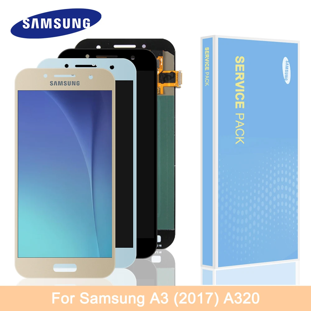 Супер AMOLED для 4," samsung Galaxy A3 ЖК-экран+ сенсорная панель дигитайзер Замена для A320 lcd