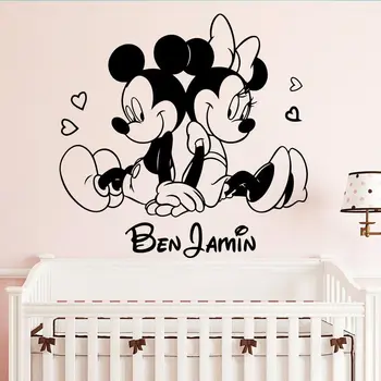 

Custom Name Mickey Mouse Wall Decal Boys Girls Children's Bedroom Mural Wall Sticker Decor Wall Vinyl Room Decoration C488
