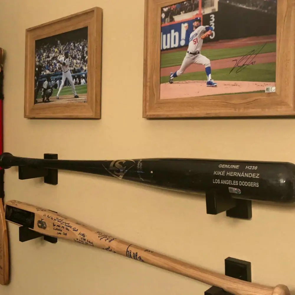 Baseball Bat Wall Mount Black Easy To Install Horizontal Organizer Bat Souvenir Stand