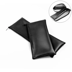 2Pcs Handheld Bag Pouch Zipper Case Leather Storage Holder Organizer Accessories for -Shure Wireless Microphone