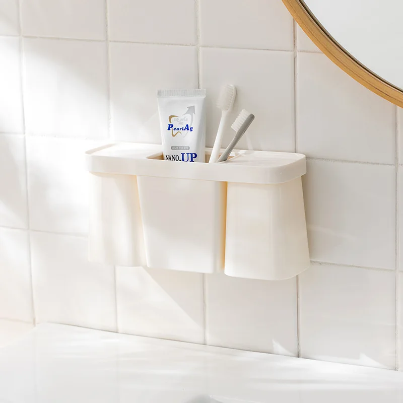 

Zuo Dun Judy Washing Set Magnetic Sucker Washing Set Sanitary Ware Seemless Nailless Washed Three-piece Set Home Storage Rack