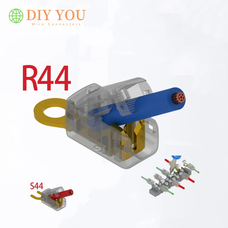 

JOWX Non-stripping Cable Wire Wiring Connectors Quick Splice Crimp U/R Type Insulated Terminal block S44 R44 13-12AWG 2.5mm2