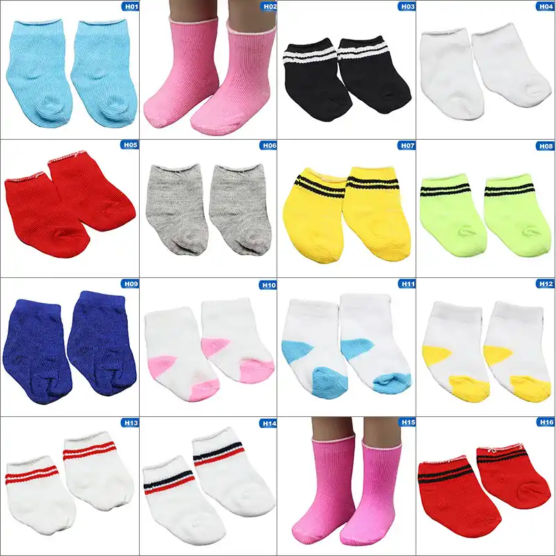 1 par de Mini calcetines para bebé de 43cm, 18 pulgadas, accesorios de ropa para muñecas de muñeca, grandes regalos navideños 1/3, ropa de estilo de vida para niños|Muñecas| - AliExpress
