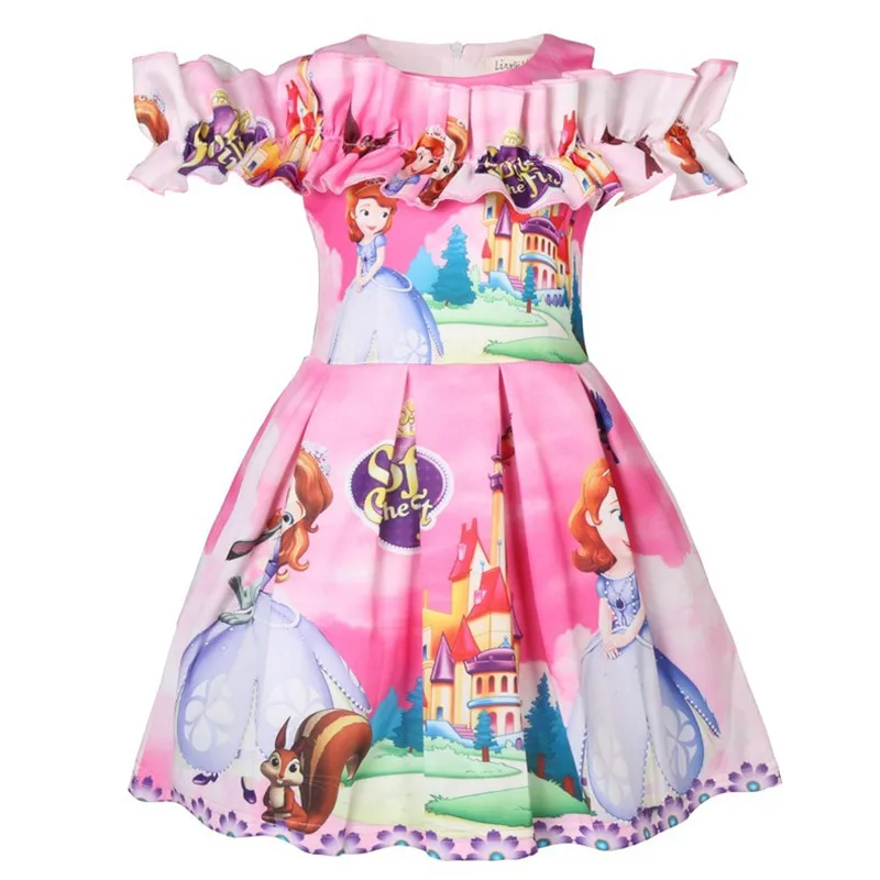 

New Arrival Baby Summer Princess Sofia Dresses For Girls Halloween Birthday Party Vestidos Sleeveless Dress Children Clothing