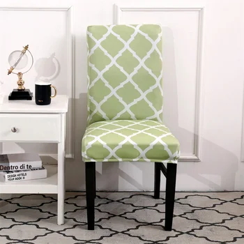

Plaid Chair Cover Spandex Elastic Slipcover Modern Kitchen Seat Case Stretch Chair Cover For Banquet House De Chaise