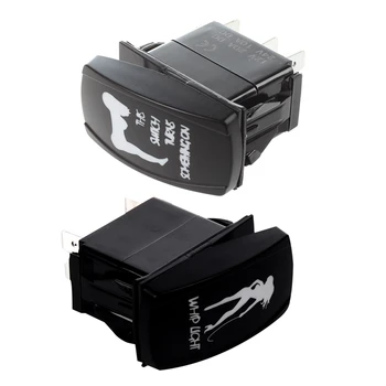 

2 Pcs New Switch ON/OFF LED Car Boat Truck Bar Rocker Toggle 12V 20A 5P - Red, Turns & Blue, Whip Light