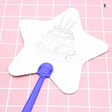 Горячая 5 шт. DIY бумажный вентилятор белый инструмент для рисования художественная живопись прочный для детей LSF