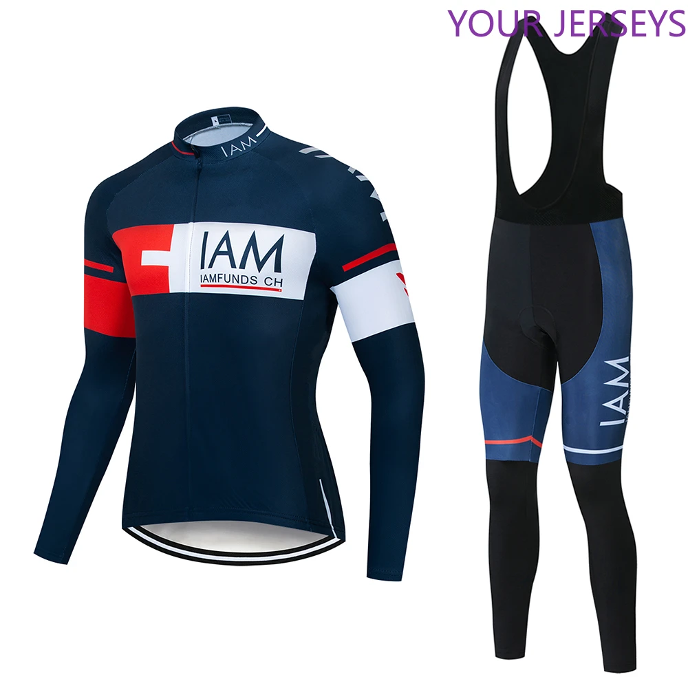 

New IAM Pro Team Long Sleeve Cycling Jersey Sets Breathable 9D Gel Pad Sportswear Mountain Bike Bicycle Cycling Clothing LOTTO