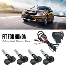 Автомобильный монитор давления в шинах+ 4 внутренних датчика, ЖК-дисплей, автоматическое считывание кода, система контроля давления в шинах для Honda