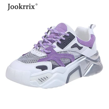 

Jookrrix 2020 Women Summer Women Mesh Casual Sneakers For Female Increased 5cm Chunky Shoes Lady Comfortable Shoes ZD2783