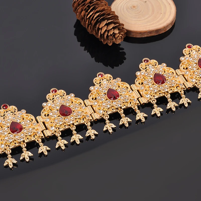 New Morocco Algeria Wedding Headpiece Rhinestone Bridal Headwear Luxury Gold Plated Wedding Hair Accessories Bridal Headdress