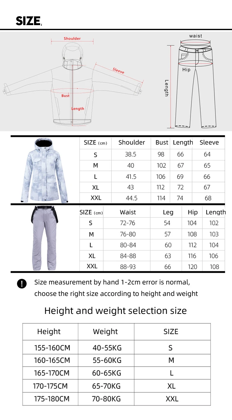 SAENSHING лыжный костюм женский зимний теплый ветрозащитный лыжный костюм Женская лыжная куртка и лыжные брюки мужские спортивные пальто для сноубординга