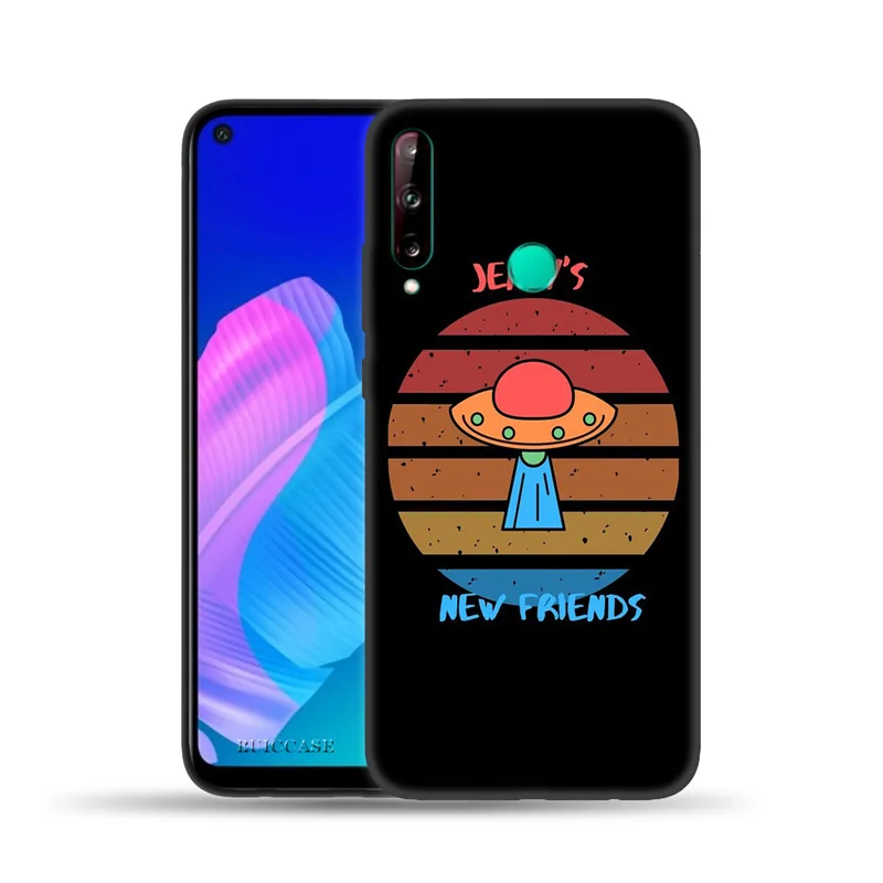 Cute Alien Space Cover For Coque Huawei P20 P10 P30 P40 Lite E Pro P30Lite P20Lite Y9 2018 2019 Soft Silicone Black Phone Cases silicone case for huawei phone Cases For Huawei