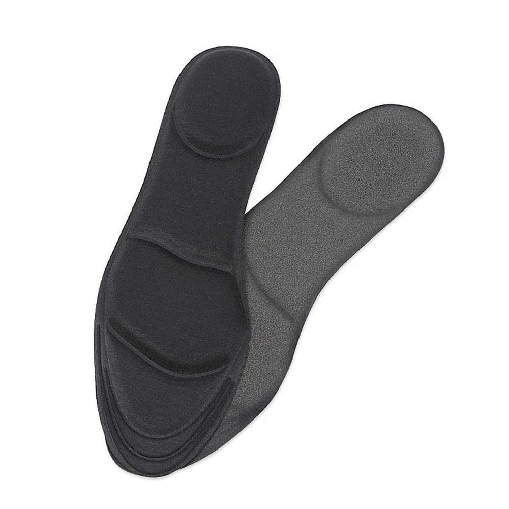 4D флок пены памяти orthotic стелька супинатор ортопедический стельки колодки для ухода за ногами - Цвет: Черный