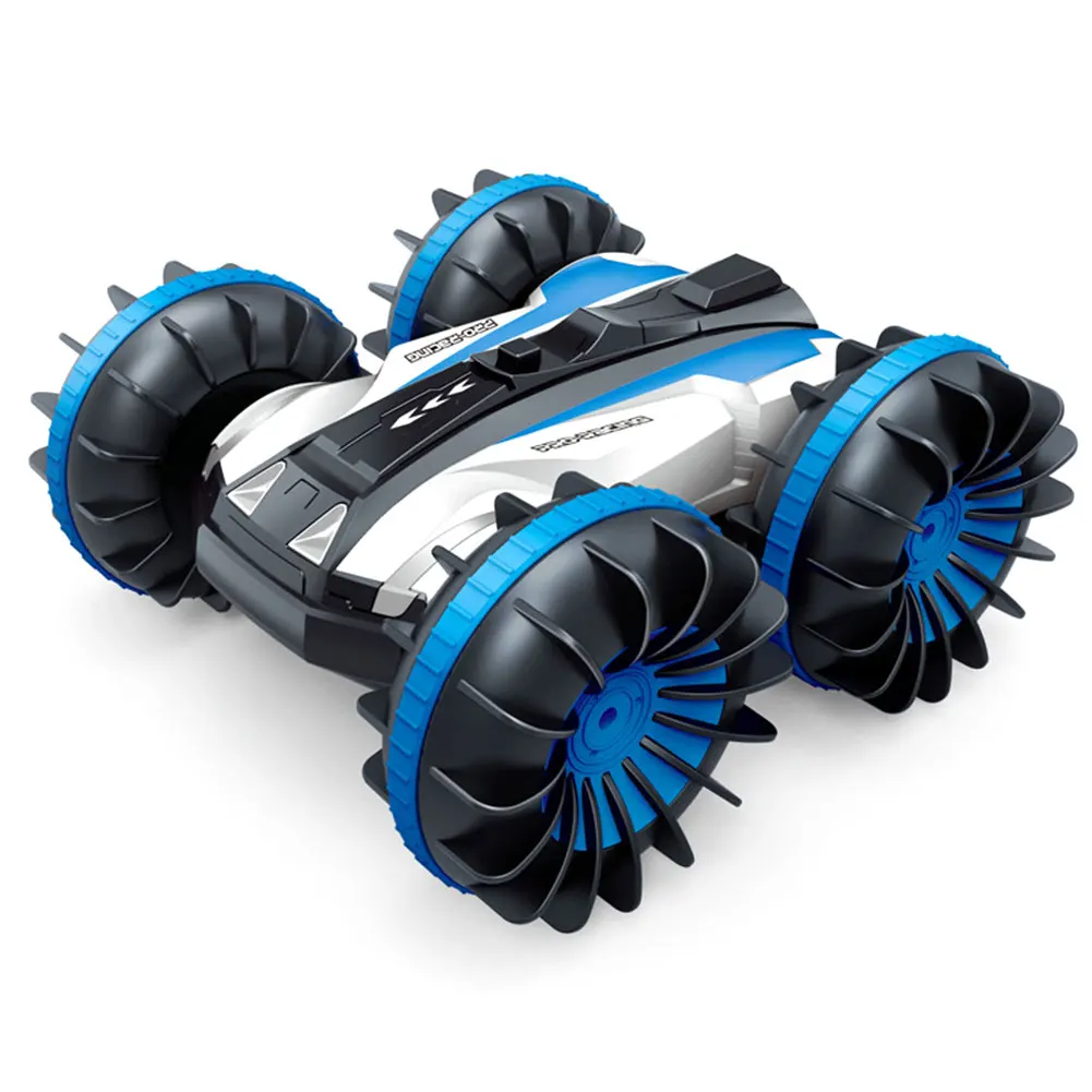 

2.4GHz 4WD 1:18 Boat Birthday Off Road Vehicle Double-sided Stunt Amphibious Toy Remote Control Gift RC Car Racing Track Kids