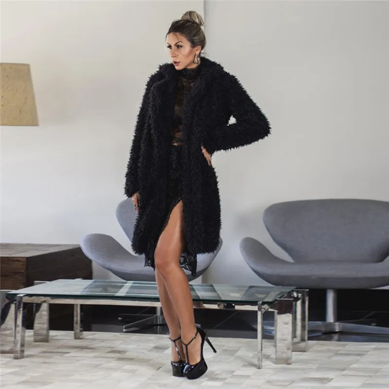 

hirigin casualWomens Winter Warm Fuzzy Fluffy Long Coat Fleece Fur Outerwear new Cardigans capes ponchos fashion Jacket