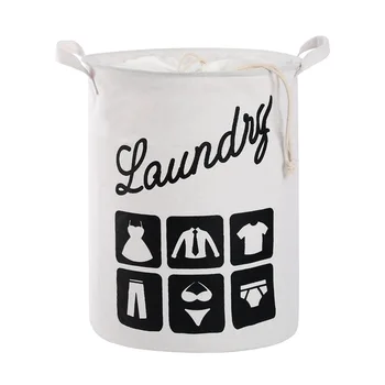 

Cotton and linen laundry basket receive clothes waterproof binding off dirty clothes barrel sundry toy receive basket