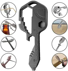 24 in 1 Multi Tool Stainless Steel Keychain Pocket Tool Bottle Opener Outdoor Camping Hiking Gadget for Screwdriver Wrench Ruler