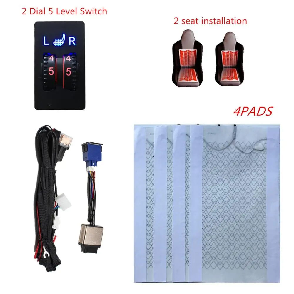 Billige 2 sitze für fahrer und Beifahrer Universal fiber auto sitz heizung system + fünf geschwindigkeit dual rad schalter für auto