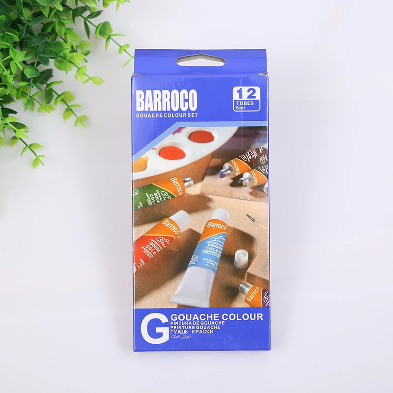

6 ML 12 Gouache Painting Paint Set Professional Student Drawing 12ML Acrylic Paint children,adult Pigment for Art Supplies