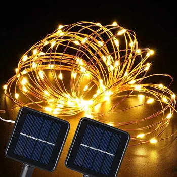 

200LEDs Solar Garden Light LED Copper Wire Lamp LED Fairy Light String Lights Holiday Christmas Patio Light Solar Light String F