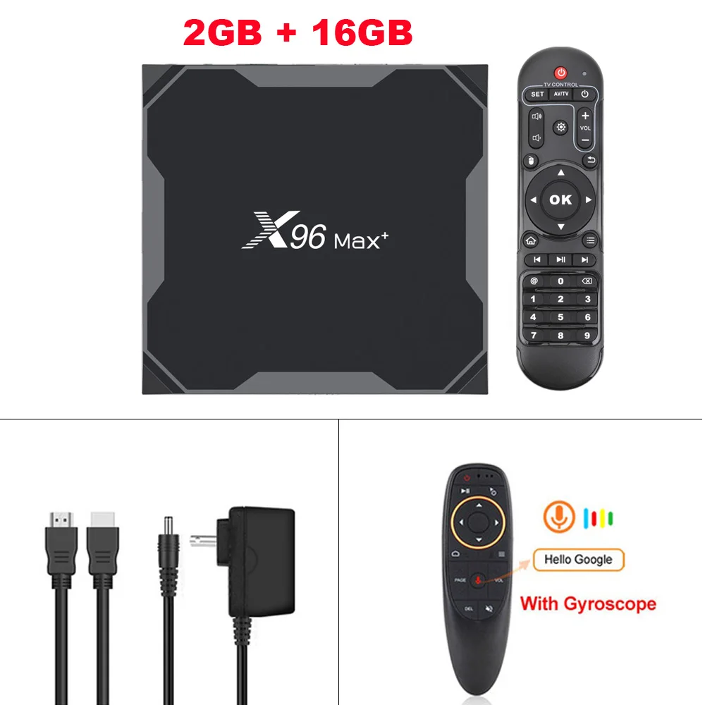 X96 max plus Smart tv Box Android9.0 четырехъядерный процессор Amlogic S905X3 4 ГБ 32 ГБ 64 Гб 2,4G и 5,0G WIIF BT4.0 1000M 8K HD телеприставка Netflix - Цвет: 2GB 16GB Add G10