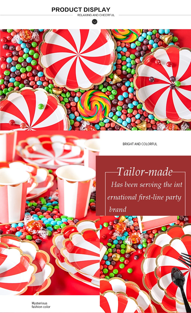 Disposable Cake Plate Rainbow Colorful Food Plate Dessert Plates for Birthday Wedding Party Afternoon Tea Party Decor Supplies