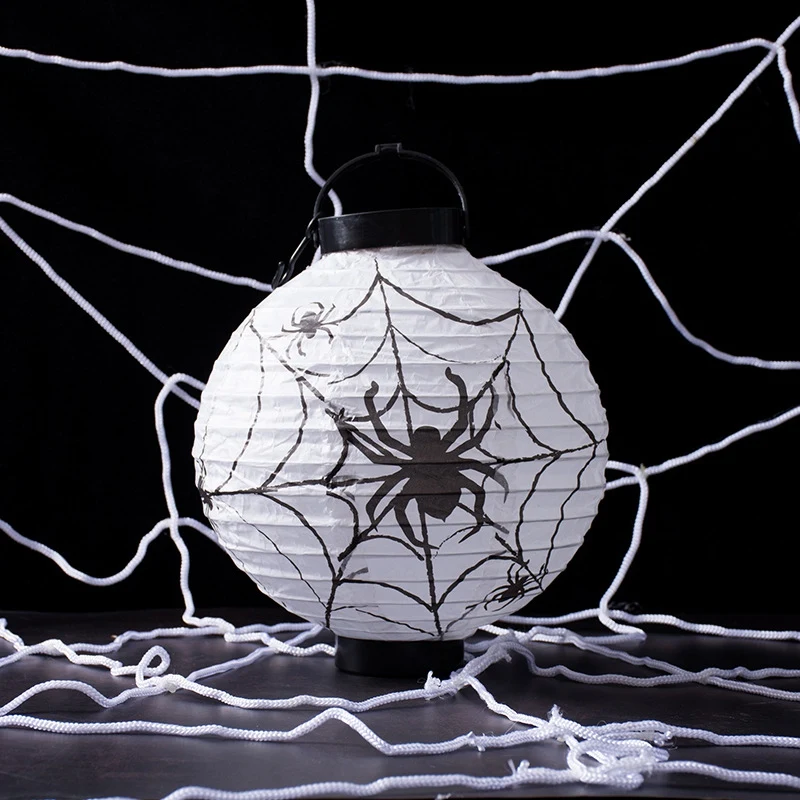 10 шт., украшение для Хэллоуина, светодиодный подвесной фонарь светильник, лампа, паук, фонарик с черепом, Хэллоуин, украшения для дома, ужас, Lante