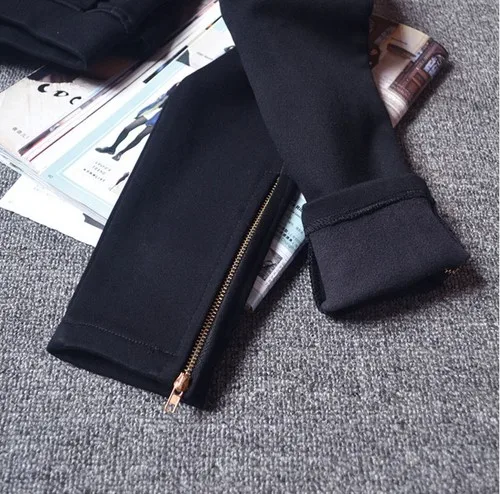 black thick fleece Волшебные брюки черные внутри бархатные плотные леггинсы новые женские повседневные леггинсы до щиколотки леггинсы Женская одежда плюс размер - Цвет: black thick fleece