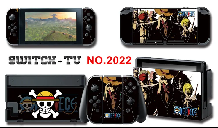 1set New Cute Anime Full Body Sticker for NS Switch Protective Cover Skin Colorful Art for Game Console Joy-Con Controller Decor
