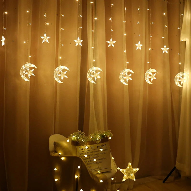 Christmas Decor for Home Elk Bell String Light LED Hanging Garland Christmas Tree Decor Ornament Navidad Xmas New Year Gift