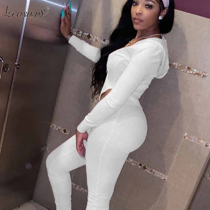 

2020 Long-Sleeved Cardigan Hooded Top Casual Tight Pants Fold Movement Set Autumn New 2-Piece Set