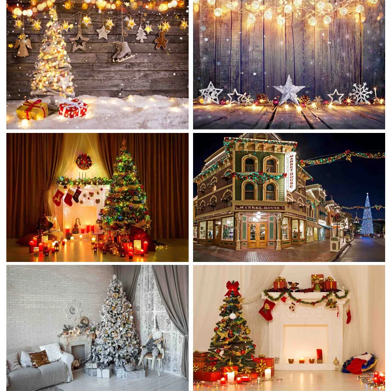 

SHENGYONGBAO Vinyl Custom Christmas Day Photography Backdrops Prop Christmas Tree Festival Theme Photo Studio Background NY2-02