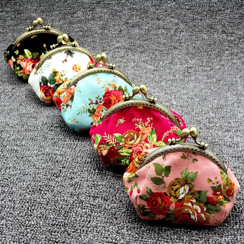 Abzc-кошелек, Дамский винтажный мини-кошелек с цветком, кошелек, клатч
