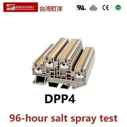 Dinkle dpp4 canal com duas saídas, conector elétrico de conexão de fio, bloco de terminais de trilho din, phoenix